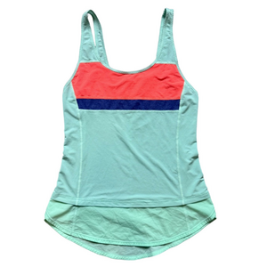 Lululemon Athletica Seawheeze Singlet Green Coral Blue Tank Top Women’s 4-6